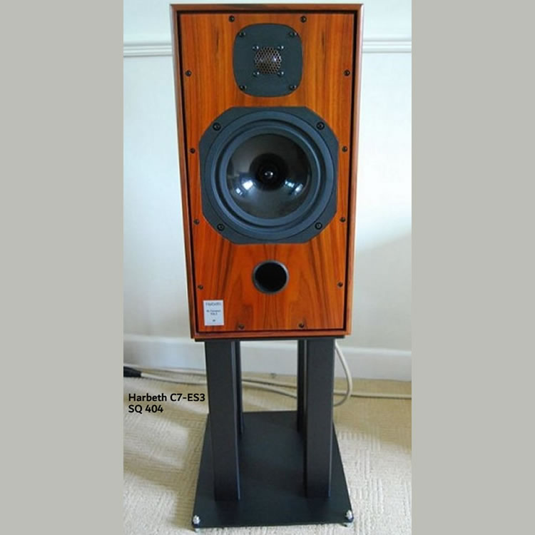 Harbeth C7ES-3-XD speaker on Custom Design SQ 404 Speaker Stand